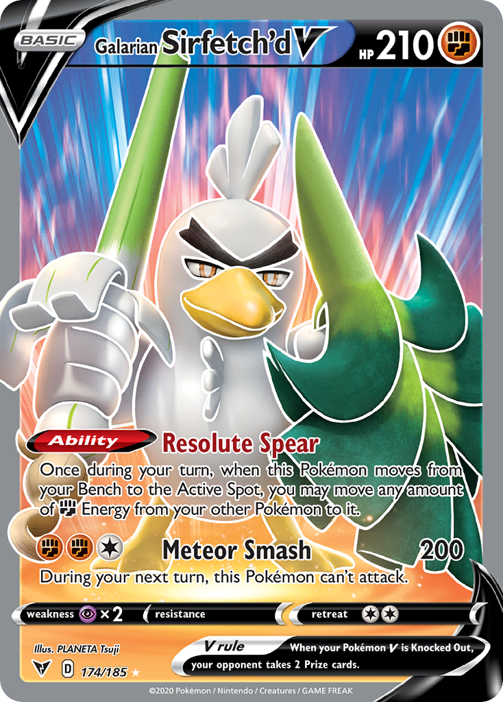 Vivid Voltage Galarian Sirfetch’d V #174/185
